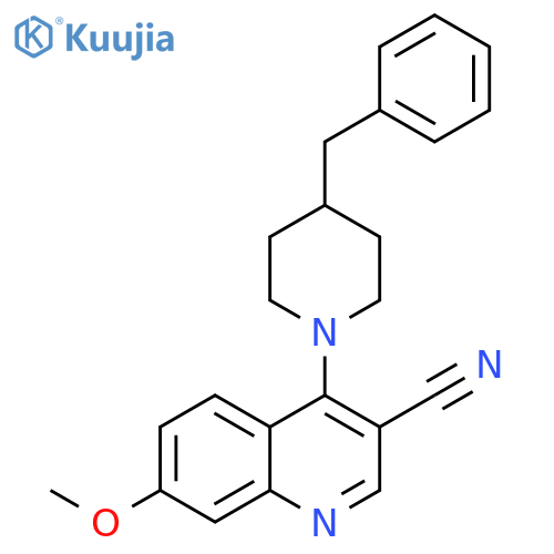 4-(4-benzylpiperidin-1-yl)-7-methoxyquinoline-3-carbonitrile structure