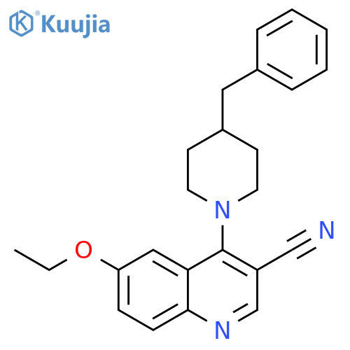 4-(4-benzylpiperidin-1-yl)-6-ethoxyquinoline-3-carbonitrile structure
