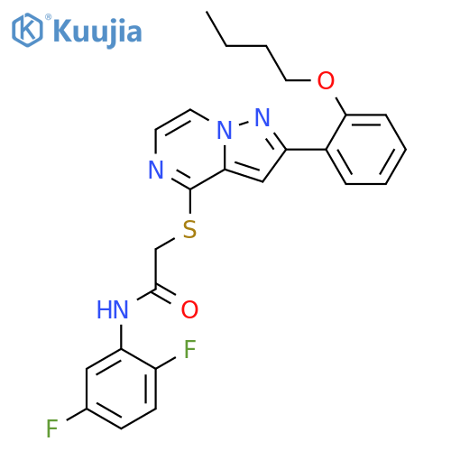 2-{[2-(2-butoxyphenyl)pyrazolo[1,5-a]pyrazin-4-yl]sulfanyl}-N-(2,5-difluorophenyl)acetamide structure