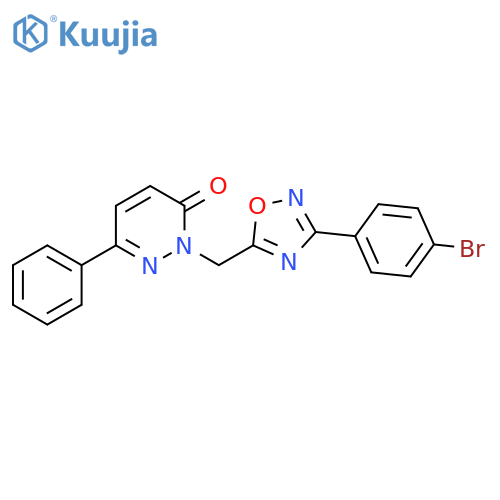 2-{[3-(4-bromophenyl)-1,2,4-oxadiazol-5-yl]methyl}-6-phenyl-2,3-dihydropyridazin-3-one structure
