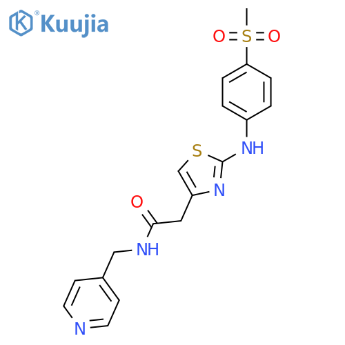 2-{2-[(4-methanesulfonylphenyl)amino]-1,3-thiazol-4-yl}-N-[(pyridin-4-yl)methyl]acetamide structure