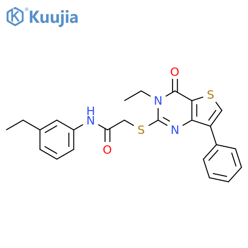 2-({3-ethyl-4-oxo-7-phenyl-3H,4H-thieno[3,2-d]pyrimidin-2-yl}sulfanyl)-N-(3-ethylphenyl)acetamide structure