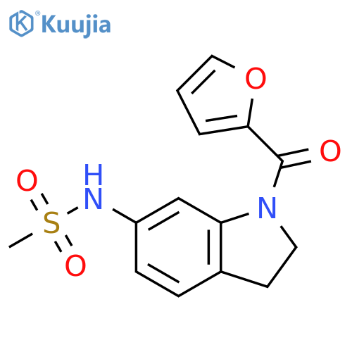 N-[1-(furan-2-carbonyl)-2,3-dihydro-1H-indol-6-yl]methanesulfonamide structure