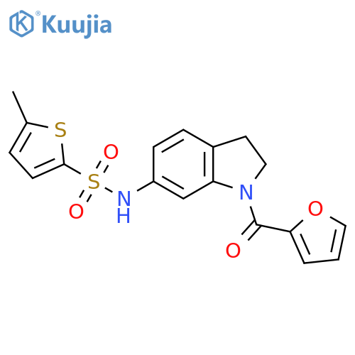 N-[1-(furan-2-carbonyl)-2,3-dihydro-1H-indol-6-yl]-5-methylthiophene-2-sulfonamide structure