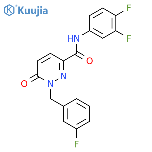 N-(3,4-difluorophenyl)-1-[(3-fluorophenyl)methyl]-6-oxo-1,6-dihydropyridazine-3-carboxamide structure