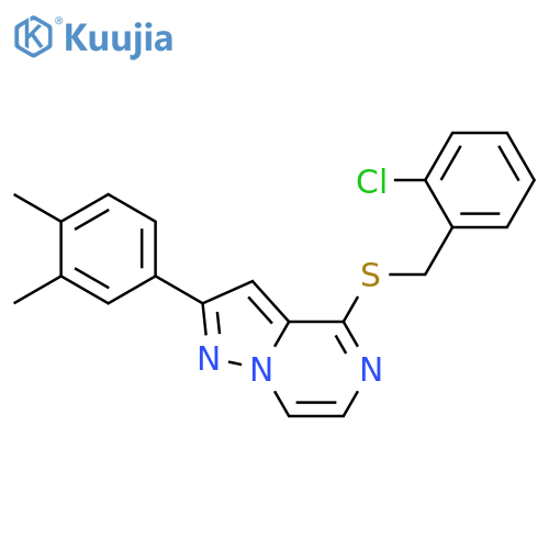 4-{[(2-chlorophenyl)methyl]sulfanyl}-2-(3,4-dimethylphenyl)pyrazolo[1,5-a]pyrazine structure
