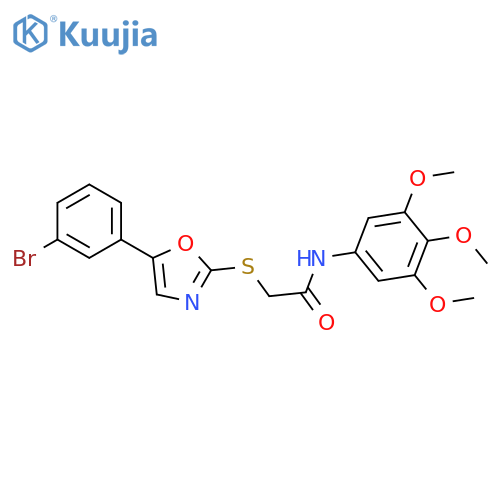 2-{[5-(3-bromophenyl)-1,3-oxazol-2-yl]sulfanyl}-N-(3,4,5-trimethoxyphenyl)acetamide structure
