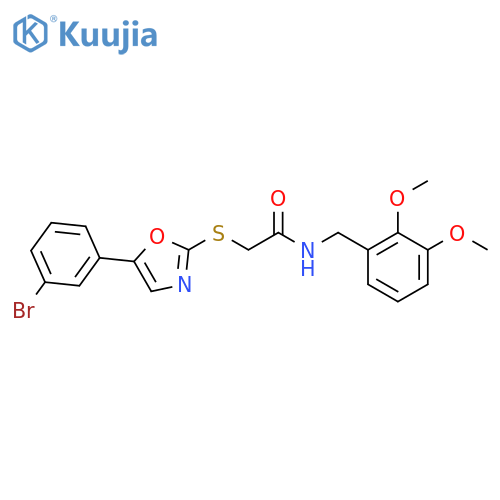 2-{[5-(3-bromophenyl)-1,3-oxazol-2-yl]sulfanyl}-N-[(2,3-dimethoxyphenyl)methyl]acetamide structure