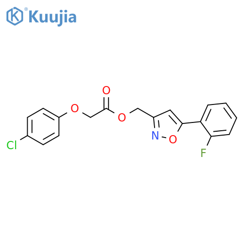 [5-(2-fluorophenyl)-1,2-oxazol-3-yl]methyl 2-(4-chlorophenoxy)acetate structure