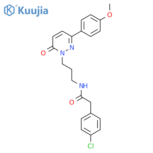2-(4-chlorophenyl)-N-{3-[3-(4-methoxyphenyl)-6-oxo-1,6-dihydropyridazin-1-yl]propyl}acetamide structure