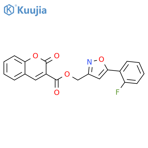 [5-(2-fluorophenyl)-1,2-oxazol-3-yl]methyl 2-oxo-2H-chromene-3-carboxylate structure