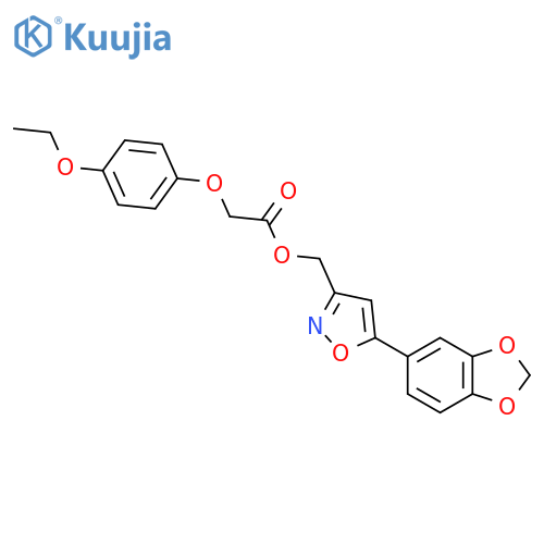 [5-(2H-1,3-benzodioxol-5-yl)-1,2-oxazol-3-yl]methyl 2-(4-ethoxyphenoxy)acetate structure