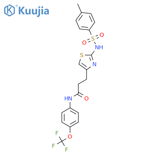 3-[2-(4-methylbenzenesulfonamido)-1,3-thiazol-4-yl]-N-[4-(trifluoromethoxy)phenyl]propanamide structure