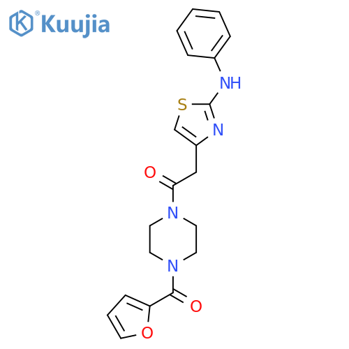 1-[4-(furan-2-carbonyl)piperazin-1-yl]-2-[2-(phenylamino)-1,3-thiazol-4-yl]ethan-1-one structure