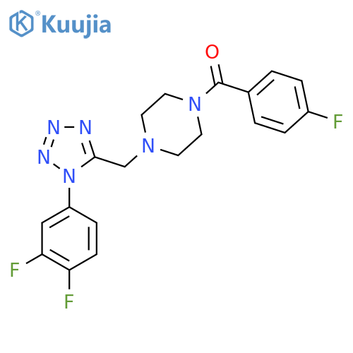 1-{[1-(3,4-difluorophenyl)-1H-1,2,3,4-tetrazol-5-yl]methyl}-4-(4-fluorobenzoyl)piperazine structure