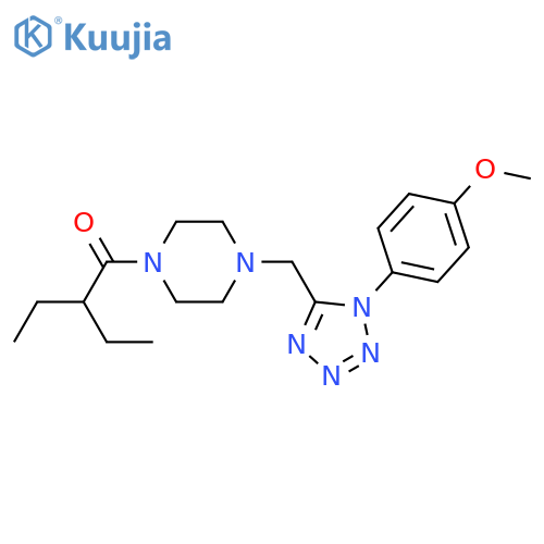 2-ethyl-1-(4-{[1-(4-methoxyphenyl)-1H-1,2,3,4-tetrazol-5-yl]methyl}piperazin-1-yl)butan-1-one structure