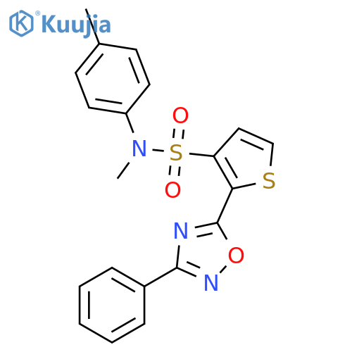 N-methyl-N-(4-methylphenyl)-2-(3-phenyl-1,2,4-oxadiazol-5-yl)thiophene-3-sulfonamide structure