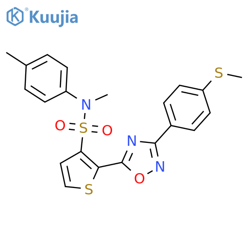 N-methyl-N-(4-methylphenyl)-2-{3-[4-(methylsulfanyl)phenyl]-1,2,4-oxadiazol-5-yl}thiophene-3-sulfonamide structure