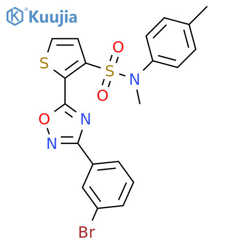 2-[3-(3-bromophenyl)-1,2,4-oxadiazol-5-yl]-N-methyl-N-(4-methylphenyl)thiophene-3-sulfonamide structure