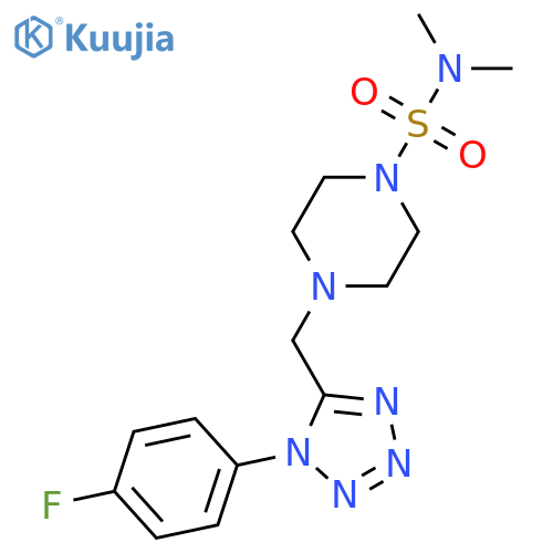 4-{[1-(4-fluorophenyl)-1H-1,2,3,4-tetrazol-5-yl]methyl}-N,N-dimethylpiperazine-1-sulfonamide structure