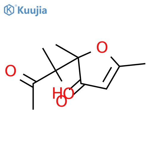 3(2H)-Furanone,2-(1-hydroxy-1-methyl-2-oxopropyl)-2,5-dimethyl- structure
