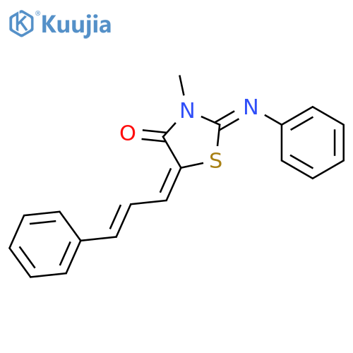 4-Thiazolidinone,3-methyl-2-(phenylimino)-5-(3-phenyl-2-propen-1-ylidene)- structure