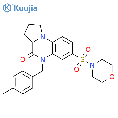 5-(4-methylbenzyl)-7-(morpholinosulfonyl)-1,2,3,3a-tetrahydropyrrolo[1,2-a]quinoxalin-4(5H)-one structure