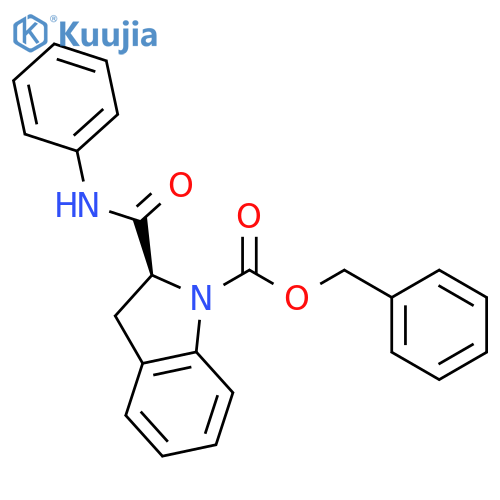 1H-Indole-1-carboxylic acid, 2,3-dihydro-2-[(phenylamino)carbonyl]-, phenylmethyl ester, (S)- structure