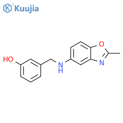 3-{(2-Methyl-1,3-benzoxazol-5-yl)aminomethyl}phenol structure