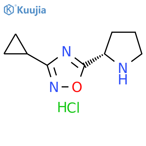 3-cyclopropyl-5-[(2S)-2-pyrrolidinyl]-1,2,4-oxadiazole hydrochloride structure