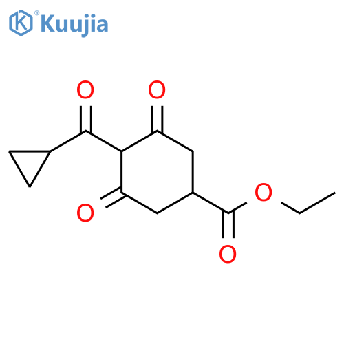 Cyclohexanecarboxylic acid, 4-(cyclopropylcarbonyl)-3,5-dioxo-, ethylester structure