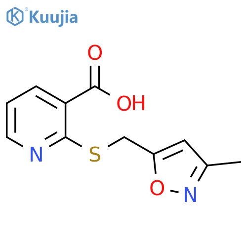 2-{(3-methyl-1,2-oxazol-5-yl)methylsulfanyl}pyridine-3-carboxylic acid structure