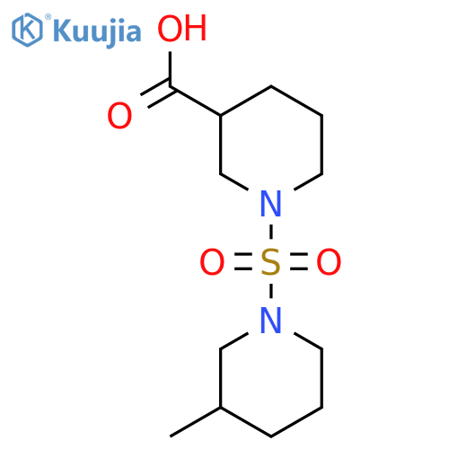 1-(3-methylpiperidin-1-yl)sulfonylpiperidine-3-carboxylic acid structure