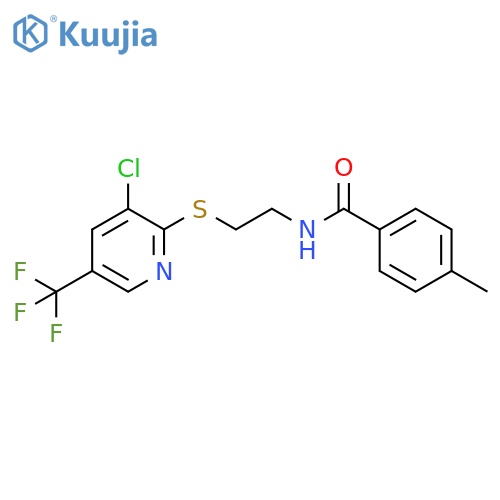 N-(2-{[3-chloro-5-(trifluoromethyl)pyridin-2-yl]sulfanyl}ethyl)-4-methylbenzamide structure
