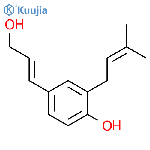 Phenol,4-[(1E)-3-hydroxy-1-propen-1-yl]-2-(3-methyl-2-buten-1-yl)- structure