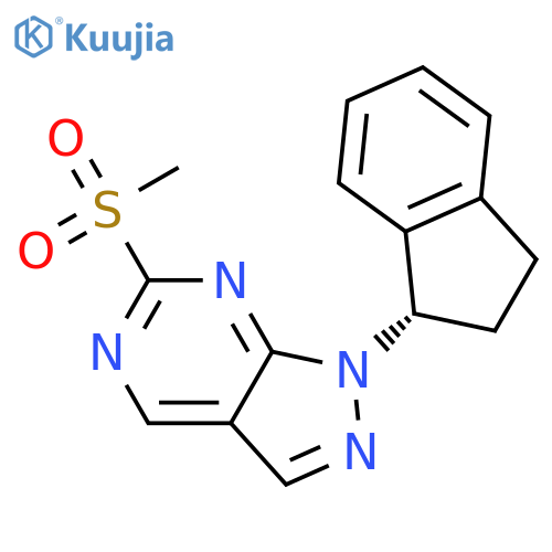 (S)-1-(2,3-dihydro-1H-inden-1-yl)-6-(methylsulfonyl)-1H-pyrazolo[3,4-d]pyrimidine structure
