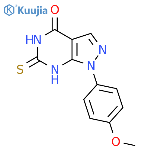 1-(4-methoxyphenyl)-6-sulfanyl-1H,4H,5H-pyrazolo[3,4-d]pyrimidin-4-one structure