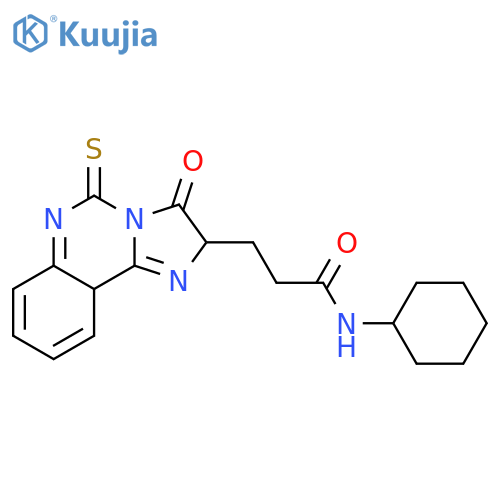 N-cyclohexyl-3-{3-oxo-5-sulfanylidene-2H,3H,5H,6H-imidazo[1,2-c]quinazolin-2-yl}propanamide structure