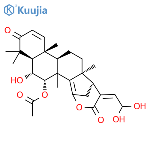 24-Norchola-1,14,20(22)-trien-21-oicacid, 7-(acetyloxy)-6,23,23-trihydroxy-4,4,8-trimethyl-3-oxo-, g-lactone, (5a,6a,7a,13a,17a)- (9CI) structure
