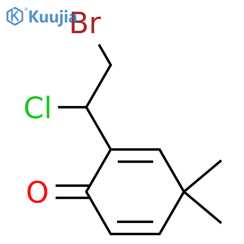 2,5-Cyclohexadien-1-one, 2-(2-bromo-1-chloroethyl)-4,4-dimethyl- structure