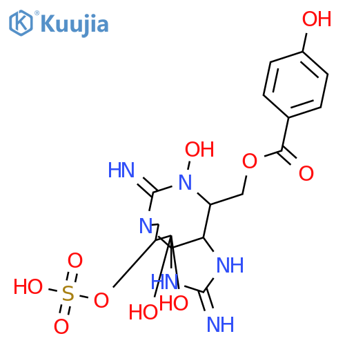 11-Hydroxysaxitoxin; 11α-form, N1-Hydroxy, decarbamoyl, 13-O-(4-hydroxybenzoyl), 11-O-sulfate structure