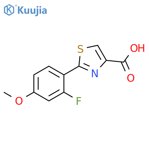 2-(2-fluoro-4-methoxyphenyl)-1,3-thiazole-4-carboxylic acid structure
