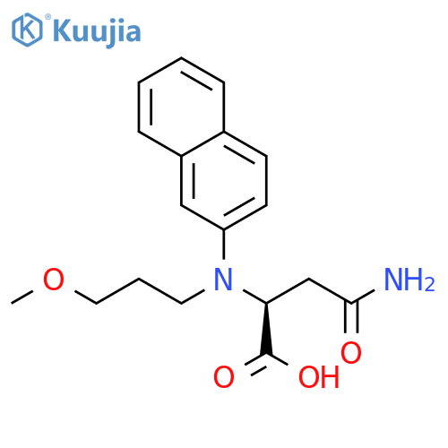 2-[(3-methoxypropyl)amino]-3-[(naphthalen-2-yl)carbamoyl]propanoic acid structure