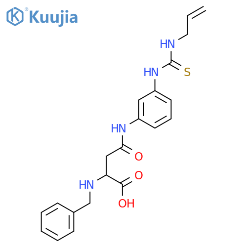 2-(benzylamino)-3-[(3-{[(prop-2-en-1-yl)carbamothioyl]amino}phenyl)carbamoyl]propanoic acid structure