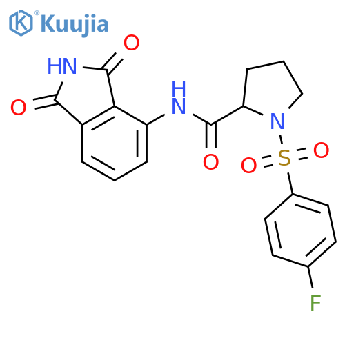 N-(1,3-dioxo-2,3-dihydro-1H-isoindol-4-yl)-1-(4-fluorobenzenesulfonyl)pyrrolidine-2-carboxamide structure
