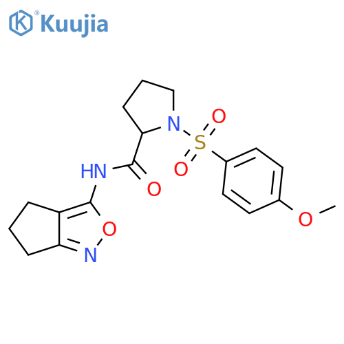 N-{4H,5H,6H-cyclopenta[c][1,2]oxazol-3-yl}-1-(4-methoxybenzenesulfonyl)pyrrolidine-2-carboxamide structure