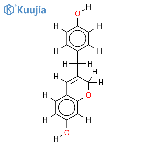 3-(4-hydroxybenzyl)-7-hydroxy-chroman-3,4-ene structure
