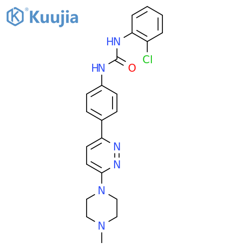 3-(2-chlorophenyl)-1-{4-[6-(4-methylpiperazin-1-yl)pyridazin-3-yl]phenyl}urea structure