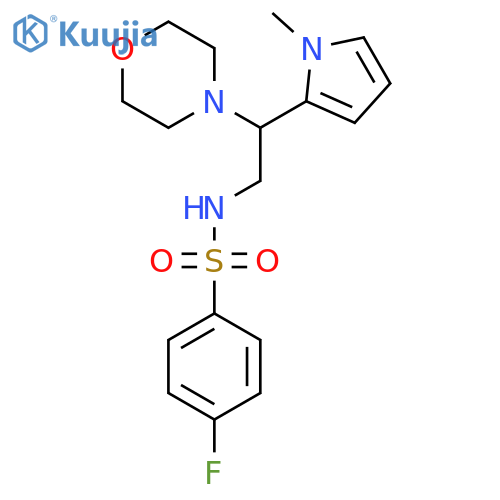 4-fluoro-N-[2-(1-methyl-1H-pyrrol-2-yl)-2-(morpholin-4-yl)ethyl]benzene-1-sulfonamide structure