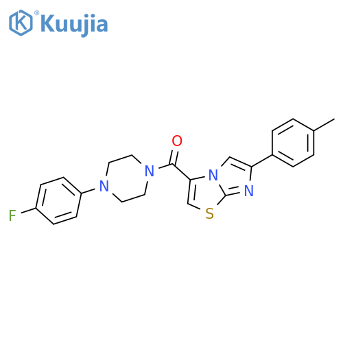 1-(4-fluorophenyl)-4-[6-(4-methylphenyl)imidazo[2,1-b][1,3]thiazole-3-carbonyl]piperazine structure